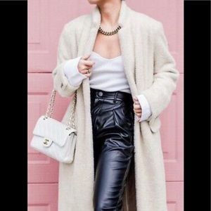 Loft cozy herringbone coat jacket ivory